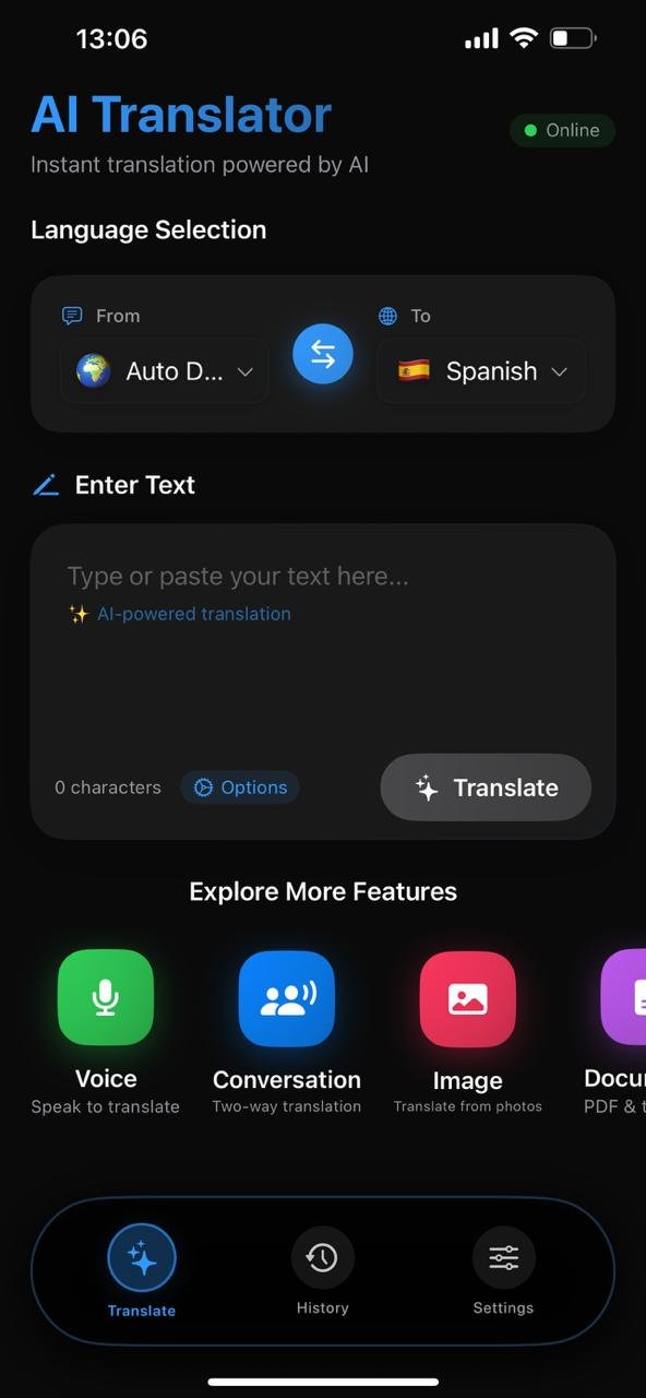 AI Translator Main Interface